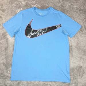 Nike Men's Dri-FIT HBR Marble Swoosh Training T-Shirt Blue, Medium